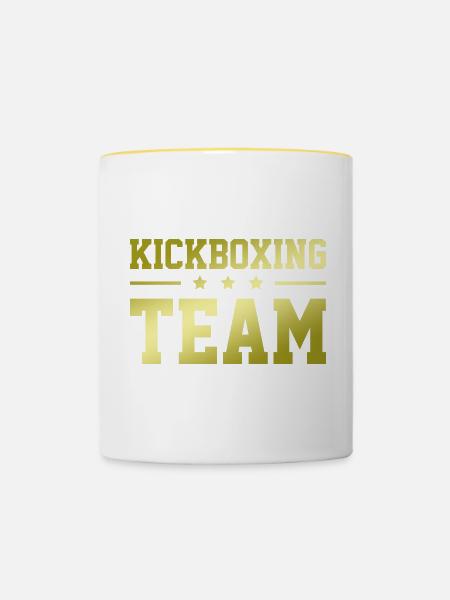 Kickboxing Team - Tasse zweifarbig - Weiß/Gelb