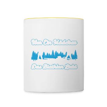Nur Ein Mädchen Das Biathlon Liebt Biathlon Fan - Tasse zweifarbig - Weiß/Gelb - Vorne