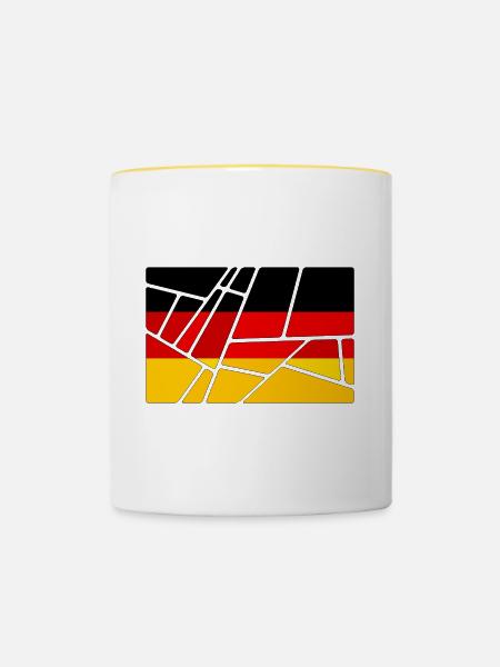 Deutschland - Tasse zweifarbig - Weiß/Gelb