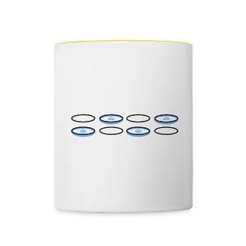 Gym Hit Maxes Evade Taxes Gift - Contrasting Mug - white/yellow - Front