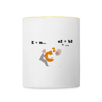 Professeur de mathématiques Phytagoras Gift - Mug contrasté - blanc/jaune - Devant