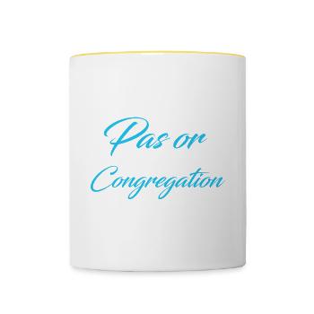 Ce pasteur a une congrégation religieuse impressionnante - Mug contrasté - blanc/jaune - Devant