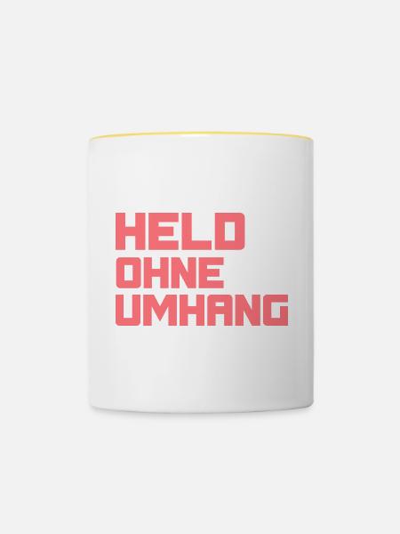Held ohne Umhang - Tasse zweifarbig - Weiß/Gelb