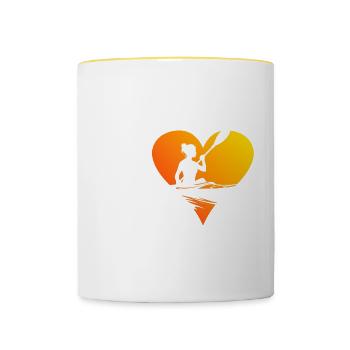Kayak Hommes Kayak Kayak Canoë Femmes - Mug contrasté - blanc/jaune - Devant