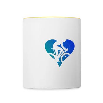 Vélo de route Vélo de route Vélo de route Hommes Vélo de route - Mug contrasté - blanc/jaune - Devant