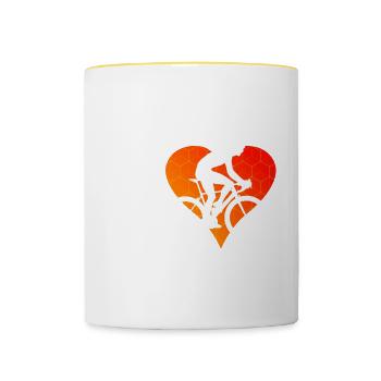 Vélo de route Vélo de route Vélo de route Hommes Femmes Vélo de route - Mug contrasté - blanc/jaune - Devant