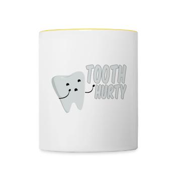Tooth Hurty 2 - Contrasting Mug - white/yellow - Front