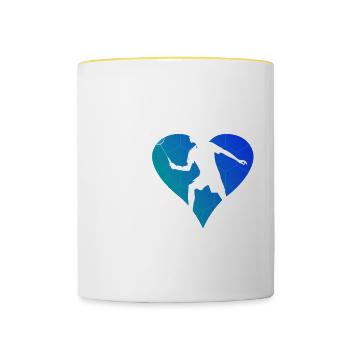 Badminton Hommes Squash Badminton Joueurs Badminton - Mug contrasté - blanc/jaune - Devant