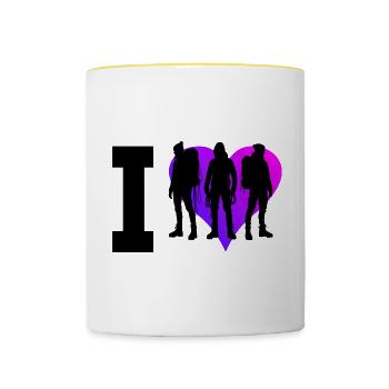 Bouldern Climbing Climber Herren Klettern - Tasse zweifarbig - Weiß/Gelb - Vorne