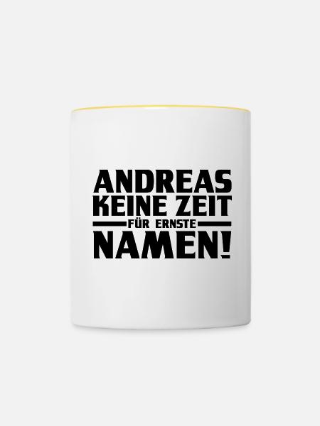 Vorname Andreas - Tasse zweifarbig - Weiß/Gelb