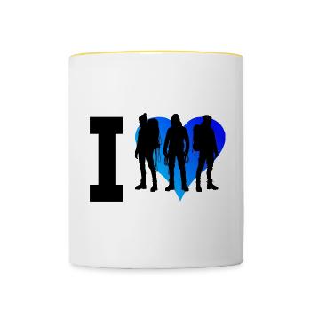 Damen Boulder Climbing Klettern Bouldering - Tasse zweifarbig - Weiß/Gelb - Vorne