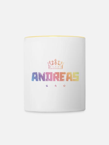 Andreas - Tasse zweifarbig - Weiß/Gelb
