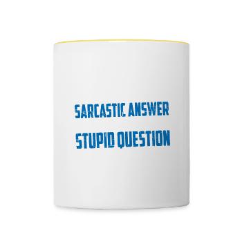 Si vous ne voulez pas d’une réponse sarcastique 8 - Mug contrasté - blanc/jaune - Devant