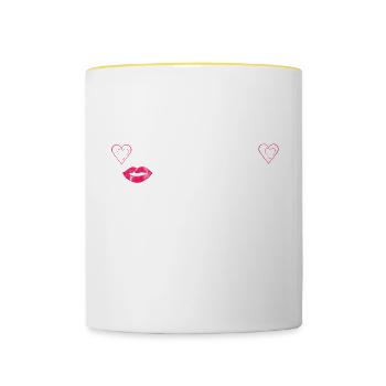 I Like To Snatch Kisses And Vice Versa 3 - Contrasting Mug - white/yellow - Front