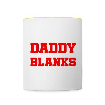 I'm Proof That My Daddy Doesn't Shoot Blanks 3 - Tasse zweifarbig - Weiß/Gelb - Vorne