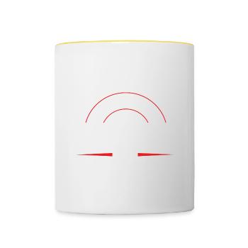 Bauherr Haus Bau - Tasse zweifarbig - Weiß/Gelb - Vorne