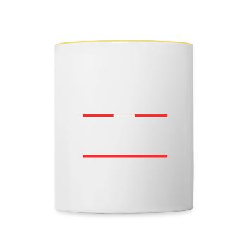 Bauherr Haus Bau - Tasse zweifarbig - Weiß/Gelb - Vorne