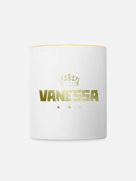 Vanessa - Tasse zweifarbig - Weiß/Gelb