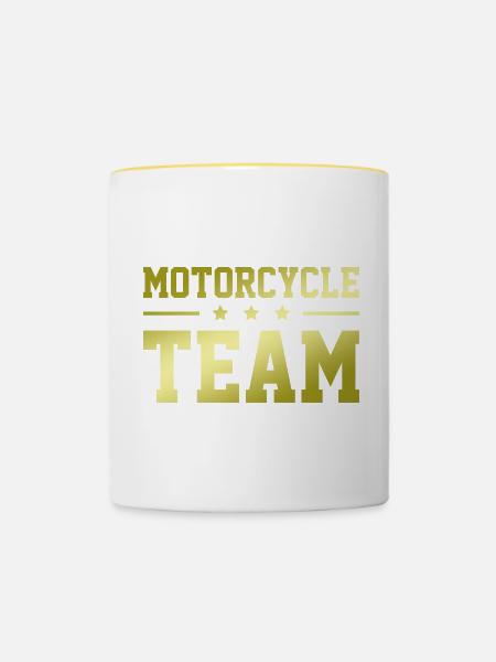 Motorcycle Team - Tasse zweifarbig - Weiß/Gelb