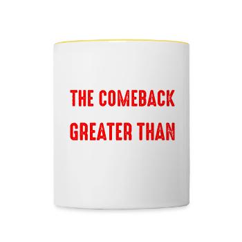 The Comeback Is Always Greater Than The Setback 15 - Contrasting Mug - white/yellow - Front