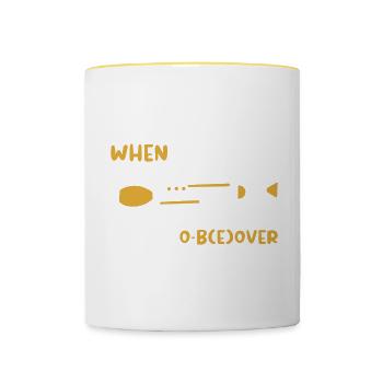 Oboe Orchester Musiker Instrument Geschenk - Tasse zweifarbig - Weiß/Gelb - Vorne