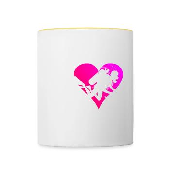 Plongeur Homme Plongeur Scuba Diver Diver - Mug contrasté - blanc/jaune - Devant