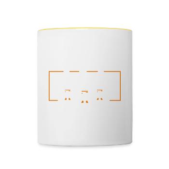 Cleaning the vacuum cleaner - Contrasting Mug - white/yellow - Front