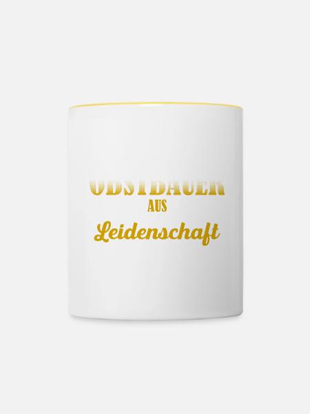 Obstbauer Aus Leidenschaft - Tasse zweifarbig - Weiß/Gelb