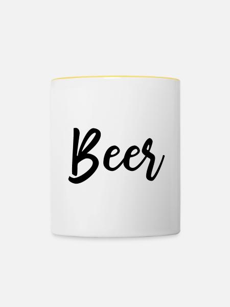 Beer - Tasse zweifarbig - Weiß/Gelb