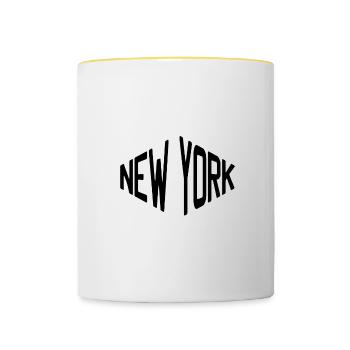 New York - Mug contrasté - blanc/jaune - Devant