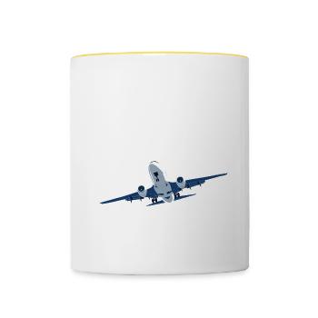 This Is My Airport Shirt Vacation Trip Traveler - Contrasting Mug - white/yellow - Front
