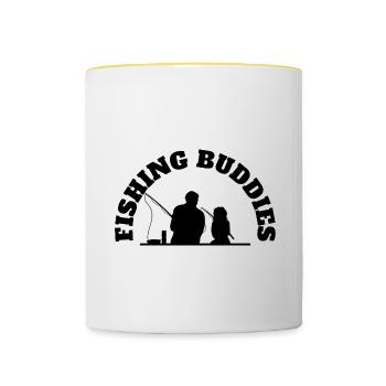 Fishing Buddies Father And Daughter Fisher Black - Contrasting Mug - white/yellow - Front