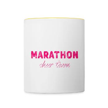 Mommy's Marathon Cheer Team 3 - Tasse zweifarbig - Weiß/Gelb - Vorne