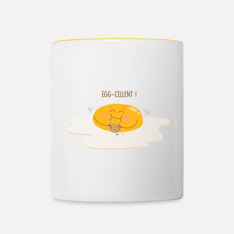 egg-cellent - Mug contrasté - blanc/jaune