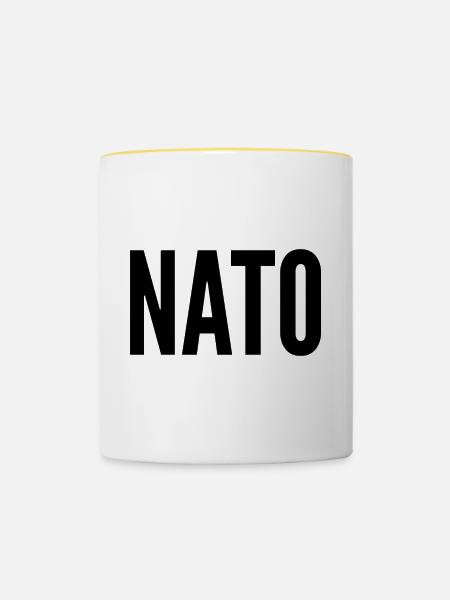 NATO - Tasse zweifarbig - Weiß/Gelb