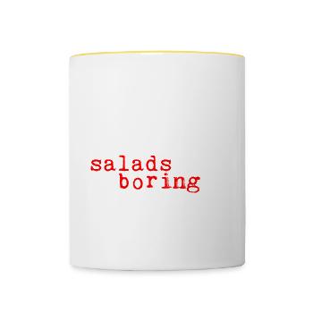 Je m’entraîne parce que les salades sont ennuyeuses 2 - Mug contrasté - blanc/jaune - Devant