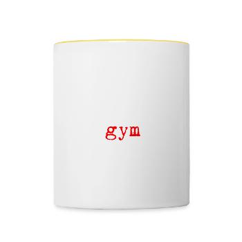 Arrivé au gymnase, maintenant quoi 4 - Mug contrasté - blanc/jaune - Devant