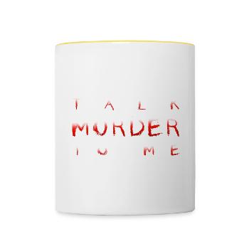 True Crime Crime Podcast Gift - Contrasting Mug - white/yellow - Front