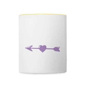 Partner Look Couple Partner Couple Couple Family - Contrasting Mug - white/yellow - Front
