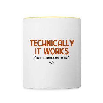 Software Ingenieur Informatiker Programmierer - Tasse zweifarbig - Weiß/Gelb - Vorne