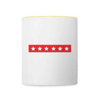 Équipe de tennis - Mug contrasté - blanc/jaune - Devant