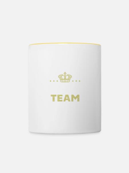 Bachelor Team - Tasse zweifarbig - Weiß/Gelb