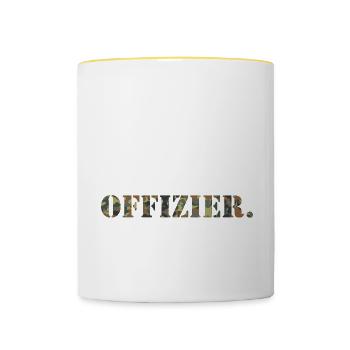 Geil. Geiler. Offizier. Bundeswehr Soldat - Tasse zweifarbig - Weiß/Gelb - Vorne
