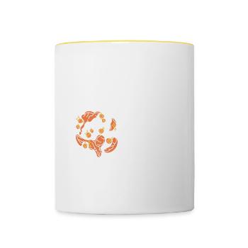Cadeaux d’enseignants en éducation spécialisée Amour de l’enseignement - Mug contrasté - blanc/jaune - Devant