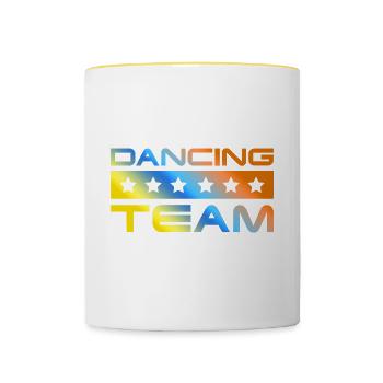 Dancing Crew Bunt - Tasse zweifarbig - Weiß/Gelb - Vorne