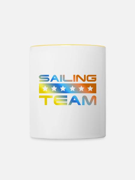 Sailing Crew Bunt - Tasse zweifarbig - Weiß/Gelb