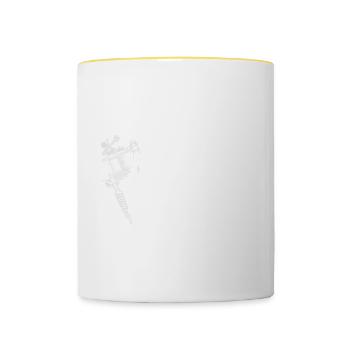 You Think It I Ink It Tattoo Artist Body Art - Contrasting Mug - white/yellow - Front