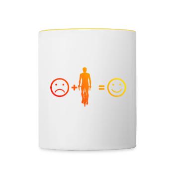 Cycling Cycling Ladies Cycling Cycling - Contrasting Mug - white/yellow - Front