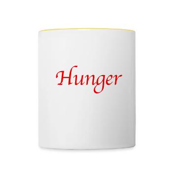 Hunger - Tasse zweifarbig - Weiß/Gelb - Vorne