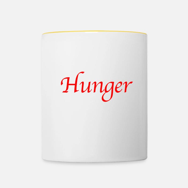 Hunger - Tasse zweifarbig - Weiß/Gelb